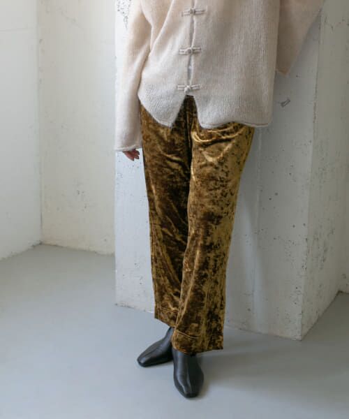 ＊＊KBF / ケービーエフ その他パンツ | クラッシュベロアパンツ（GOLDBROWN）