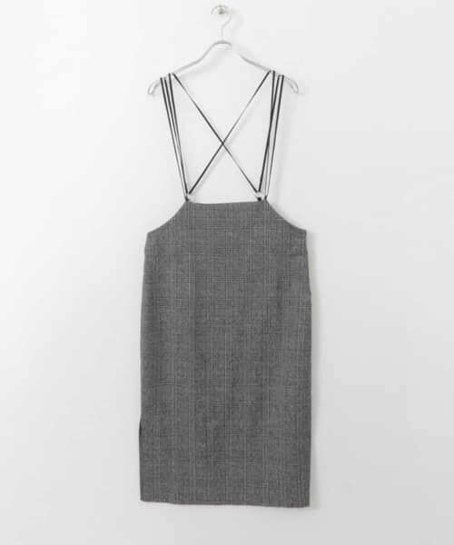 ＊＊KBF / ケービーエフ スカート | バッククロスハイウエストスカート（GRAY CHECK）