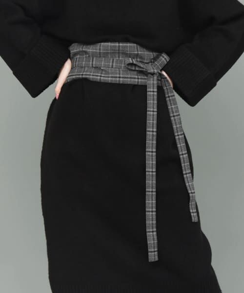 ＊＊KBF / ケービーエフ ベルト・サスペンダー | チェックワイドベルト∴（CHARCOAL）