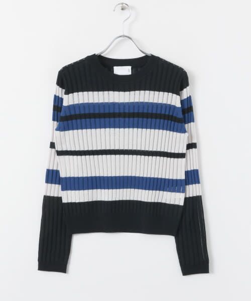 ＊＊KBF / ケービーエフ ニット・セーター | マルチボーダーリブニット∴（BLUE/BLK）