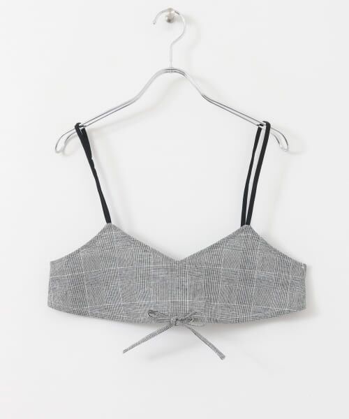 ＊＊KBF / ケービーエフ キャミソール・チューブトップ | グレンチェックブラトップ∴（WHT×BLK）