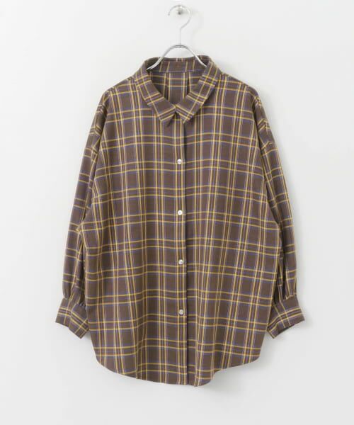 ＊＊KBF / ケービーエフ シャツ・ブラウス | KBF+　ボーイッシュチェックシャツ∴（BROWN）