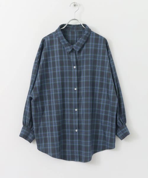 ＊＊KBF / ケービーエフ シャツ・ブラウス | KBF+　ボーイッシュチェックシャツ∴（GREEN）