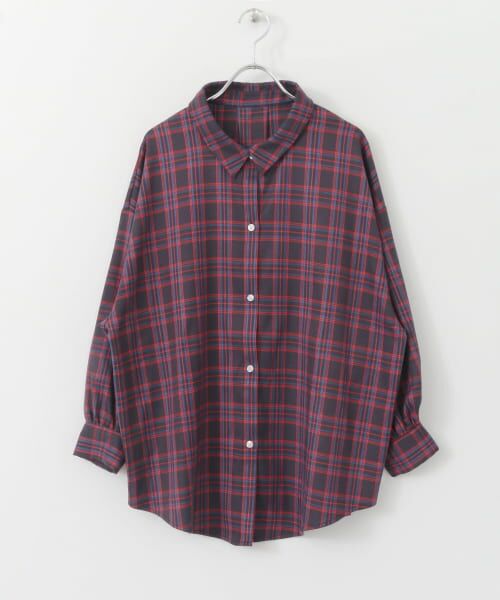 ＊＊KBF / ケービーエフ シャツ・ブラウス | KBF+　ボーイッシュチェックシャツ∴（RED）