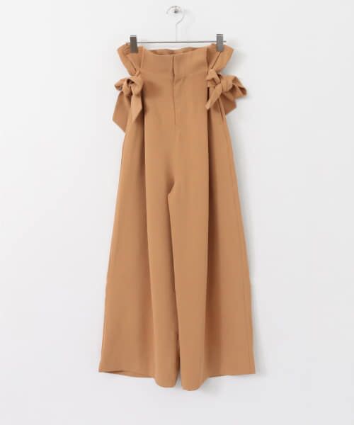 ＊＊KBF / ケービーエフ その他パンツ | KBF+　サイドリボンワイドパンツ（O.BEIGE）