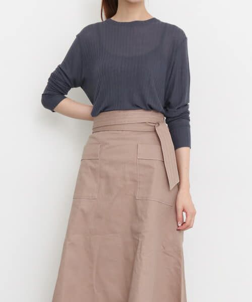 ＊＊KBF / ケービーエフ Tシャツ | シアーリブロンTシャツ（CHARCOAL）