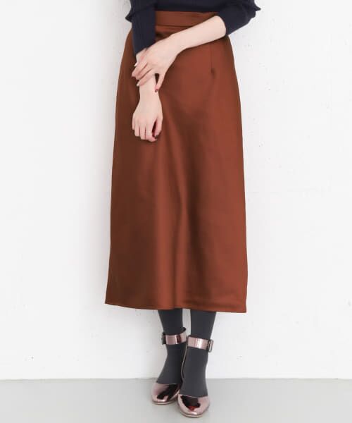 ＊＊KBF / ケービーエフ スカート | KBF+　バイアスサテンスカート∴（RED BROWN）