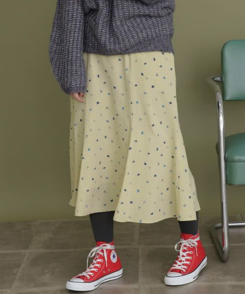 ＊＊KBF / ケービーエフ スカート | ドット×フラワーマーメイドスカート（BEIGE）