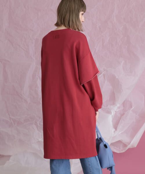 ＊＊KBF / ケービーエフ ワンピース | フェイクレイヤードスウェットワンピース（RED）