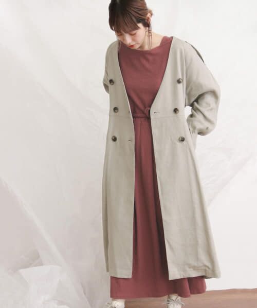 KBF トレンチコート KBF トレンチコート コート 立体スリーブデザインコート