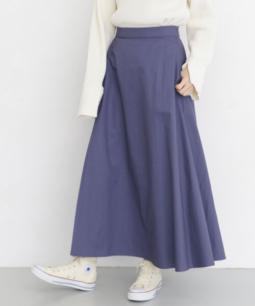 ＊＊KBF / ケービーエフ スカート | サイドタックボタンフレアスカート（BLUE）