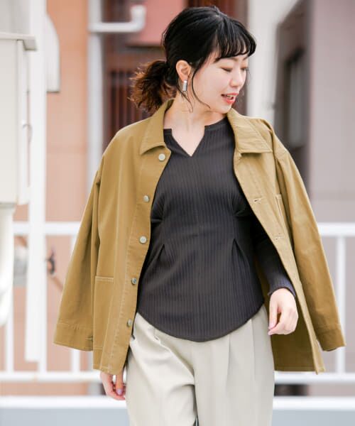 ＊＊KBF / ケービーエフ Tシャツ | KBF+　ウエストタックリブプルオーバー∴（CHARCOAL）