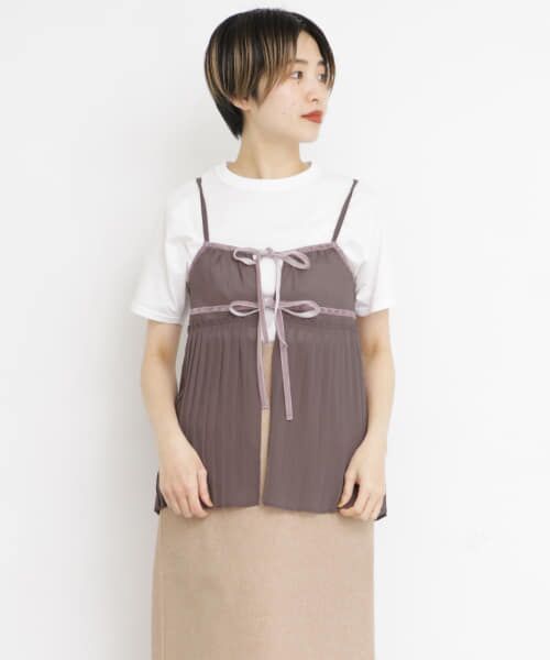 ＊＊KBF / ケービーエフ その他トップス | シフォンプリーツビスチェ∴（S.PURPLE）