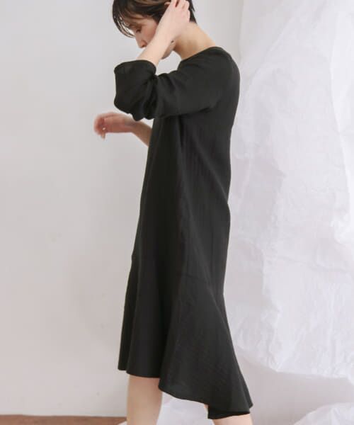 ＊＊KBF / ケービーエフ ワンピース | ガーゼペプラムワンピース（BLACK）