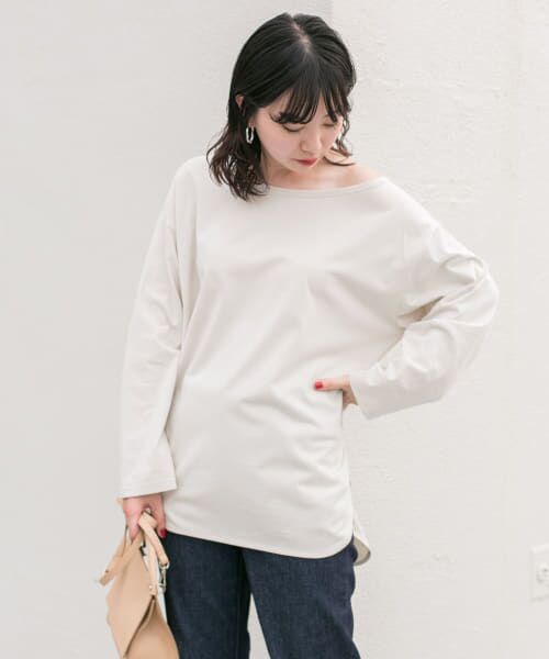 ＊＊KBF / ケービーエフ Tシャツ | KBF+　アシメネックオーバーロングTシャツ（GREGE）