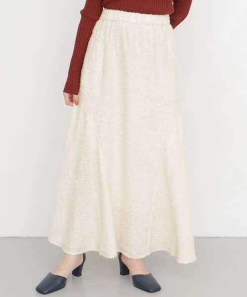 ＊＊KBF / ケービーエフ スカート | シフォンフリンジフレアスカート∴（IVORY）