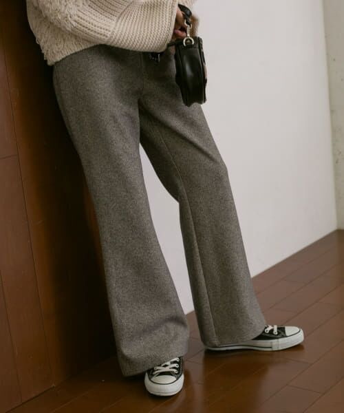 ＊＊KBF / ケービーエフ その他パンツ | ストレッチヘリンボンフレアーパンツ（GRAY）
