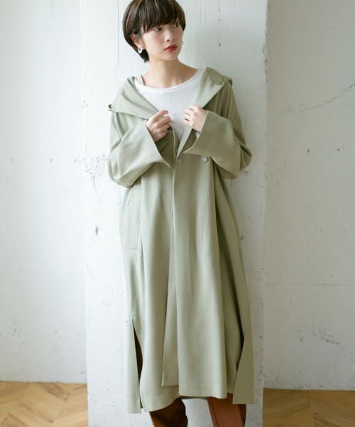 ＊＊KBF / ケービーエフ その他アウター | レイヤードフーディーコート（GREEN）