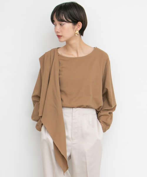 ＊＊KBF / ケービーエフ シャツ・ブラウス | スカーフブラウス（MOCHA）