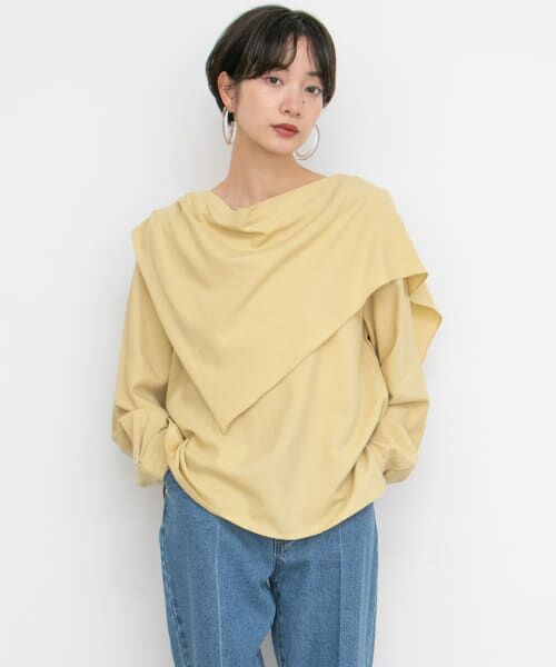 ＊＊KBF / ケービーエフ シャツ・ブラウス | スカーフブラウス（YEL BEIGE）