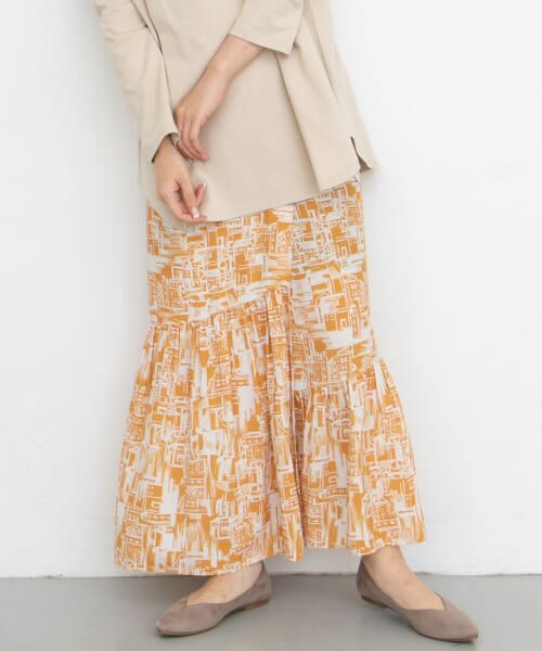＊＊KBF / ケービーエフ スカート | townプリントマルチWAYスカート∴（ORANGE）