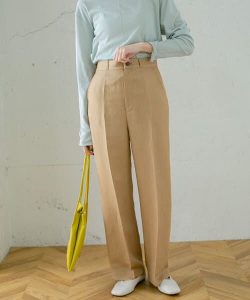 ＊＊KBF / ケービーエフ その他パンツ | ヘリンボンストレートパンツ∴（CAMEL）