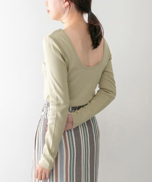 ＊＊KBF / ケービーエフ Tシャツ | KBF+　バックオープンロンTシャツ∴（PISTACHIO）