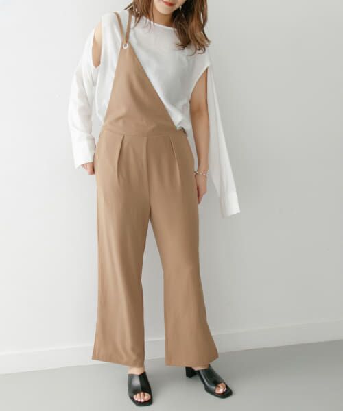 ＊＊KBF / ケービーエフ サロペット・オールインワン | KBF+　ワンショルオールインワン∴（BEIGE）