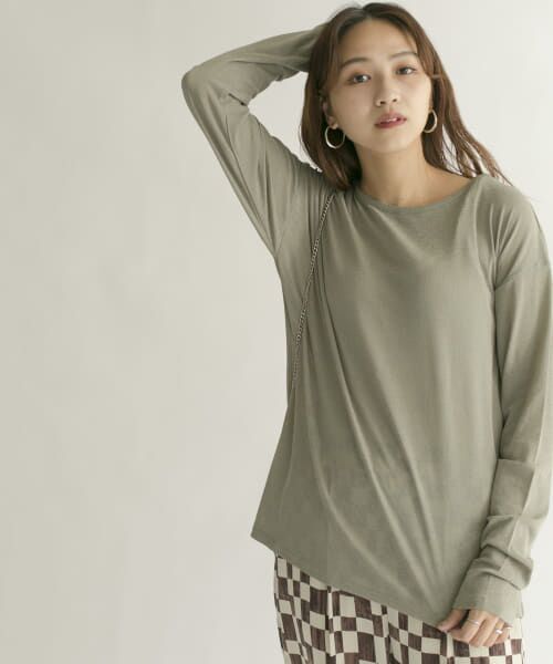 ＊＊KBF / ケービーエフ Tシャツ | バックスリットロングTシャツ（KHAKI）