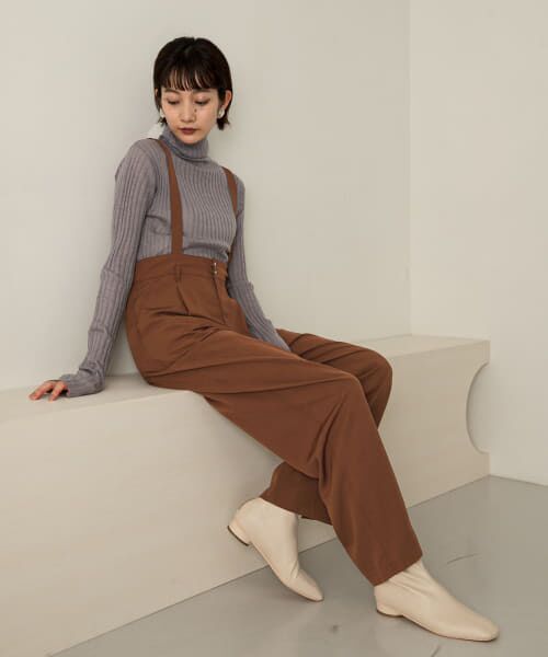 ＊＊KBF / ケービーエフ その他パンツ | サスペンダー付ベルトパンツ（BROWN）