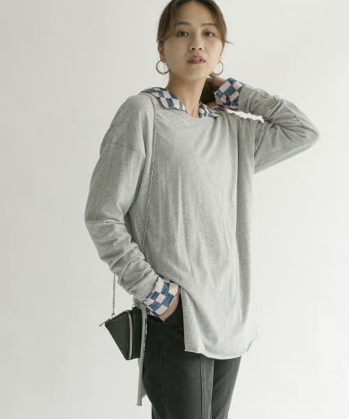 ＊＊KBF / ケービーエフ Tシャツ | バックヘンリーオーバーサイズTシャツ（T.GRAY）