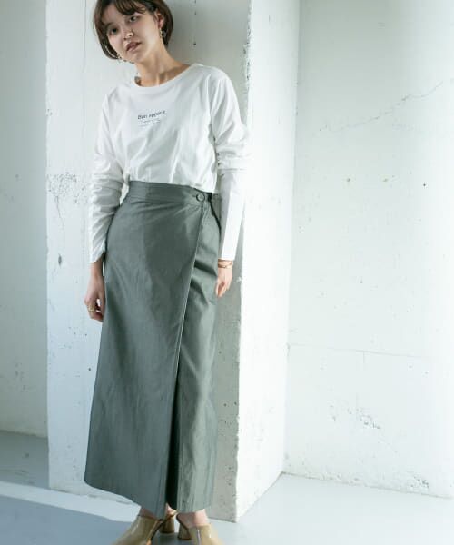 ＊＊KBF / ケービーエフ スカート | シャンブレーラップスカート（BLACK）