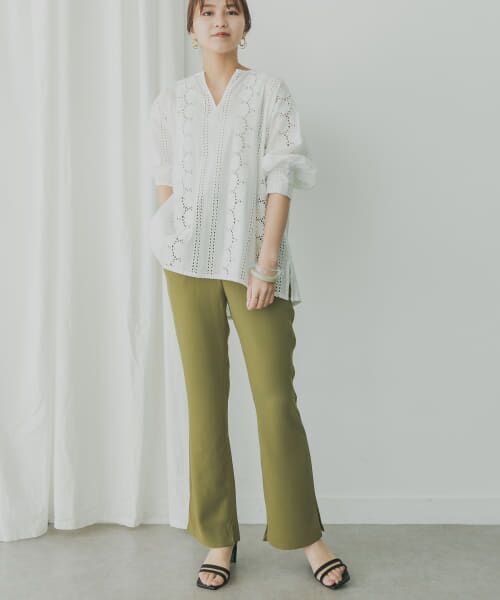 ＊＊KBF / ケービーエフ その他パンツ | KBF+　セミフレアカラーパンツ（KHAKI）