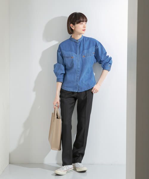 ＊＊KBF / ケービーエフ シャツ・ブラウス | ウエスタンヨークデニムトップス（BLUE）