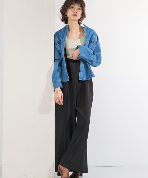 ＊＊KBF / ケービーエフ サロペット・オールインワン | ピンタックハイウエストサロペット（BLACK）