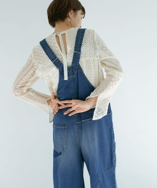 ＊＊KBF / ケービーエフ シャツ・ブラウス | パッチワークレースプルオーバー（IVORY）