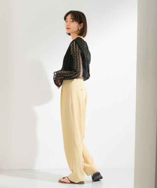 ＊＊KBF / ケービーエフ シャツ・ブラウス | パッチワークレースプルオーバー（BLACK）