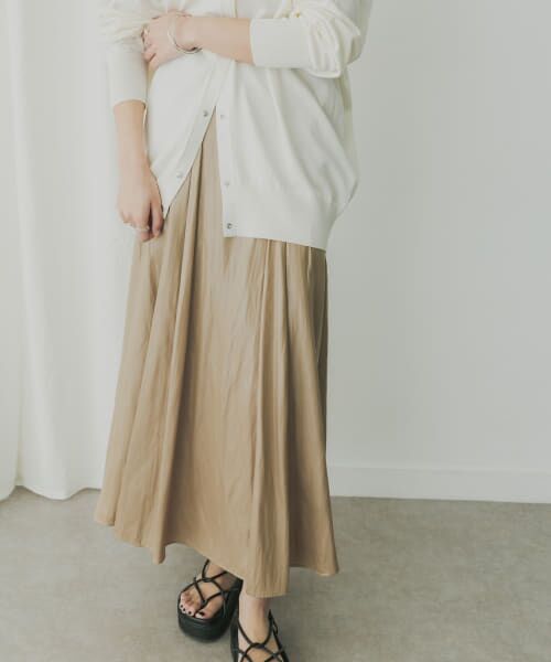 ＊＊KBF / ケービーエフ スカート | KBF+　チンツサーキュラーロングスカート（BEIGE）