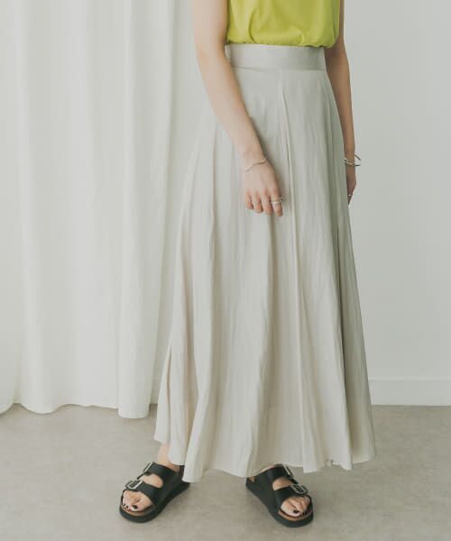 ＊＊KBF / ケービーエフ スカート | KBF+　チンツサーキュラーロングスカート（L.GREIGE）
