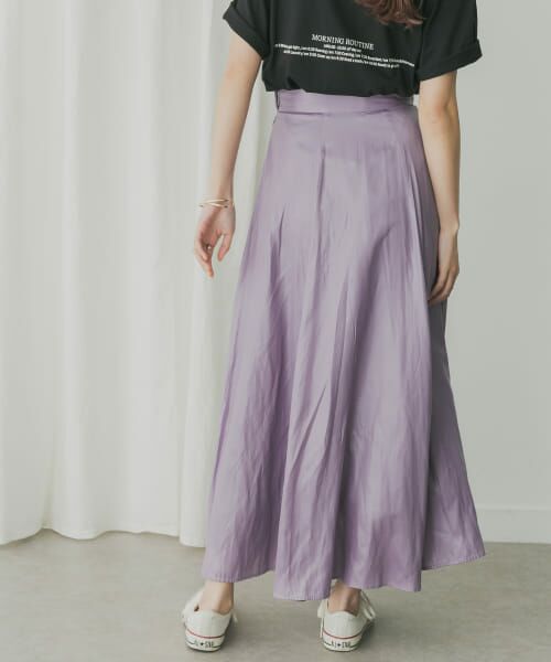 ＊＊KBF / ケービーエフ スカート | KBF+　チンツサーキュラーロングスカート（PURPLE）
