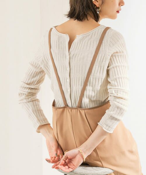 ＊＊KBF / ケービーエフ ニット・セーター | 2WAYシャーリングニット（IVORY）