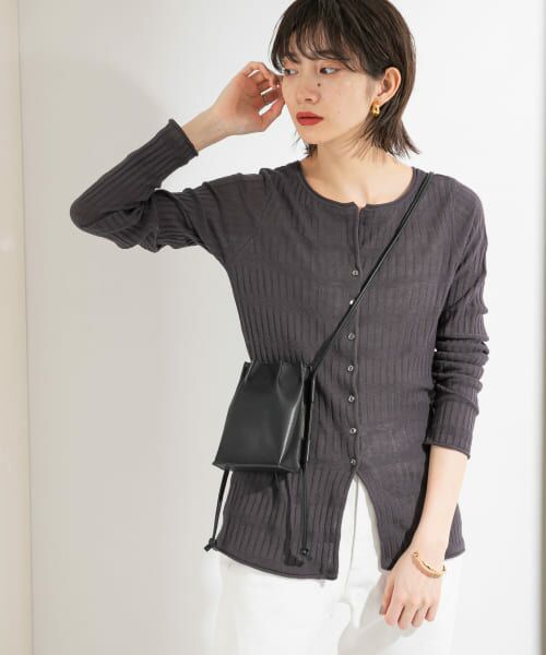 ＊＊KBF / ケービーエフ ニット・セーター | 2WAYシャーリングニット（CHARCOAL）