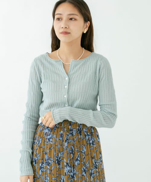 ＊＊KBF / ケービーエフ ニット・セーター | 2WAYシャーリングニット（L.BLUE）