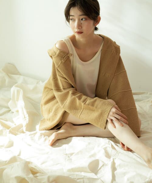 ＊＊KBF / ケービーエフ パーカー | カールヤーンニットフーディー（CAMEL）