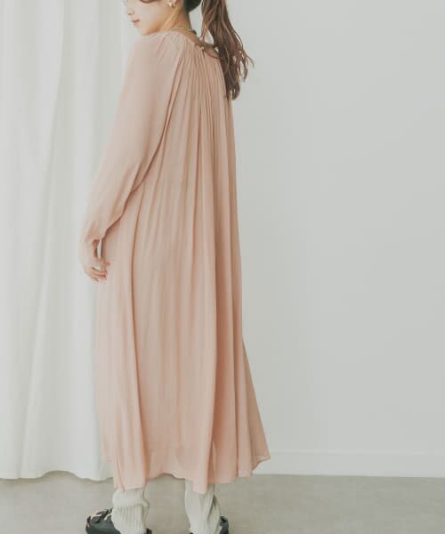 ＊＊KBF / ケービーエフ ワンピース | KBF+　シアーボリュームギャザーワンピース（ORANGE）