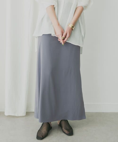 ＊＊KBF / ケービーエフ スカート | KBF+　サイドスリットカラースカート（DULL BLUE）