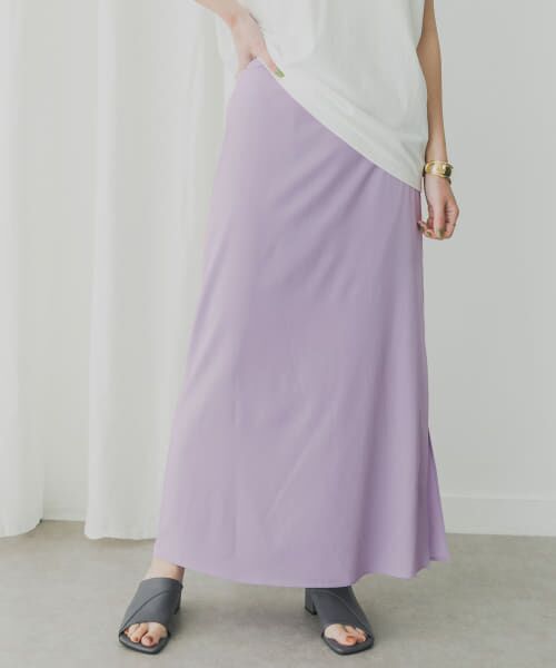 ＊＊KBF / ケービーエフ スカート | KBF+　サイドスリットカラースカート（LAVENDER）