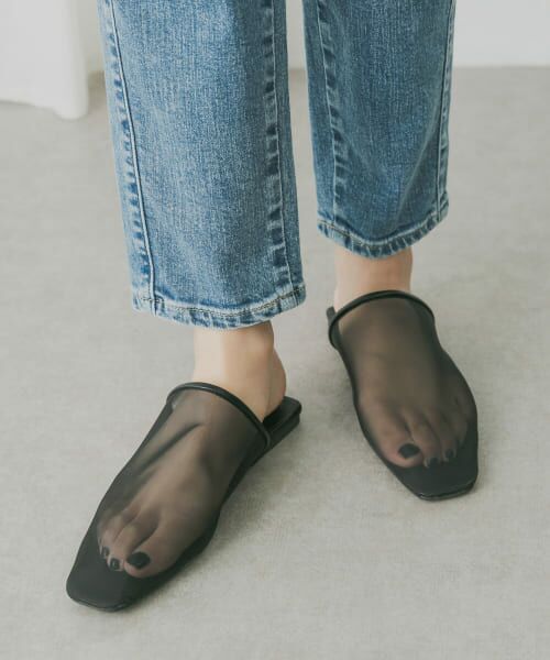 ＊＊KBF / ケービーエフ サンダル | KBF+　メッシュフラットシューズ（BLACK）