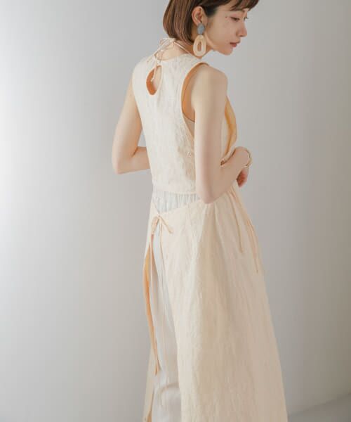 ＊＊KBF / ケービーエフ ベスト | 刺繍サイドリボンベスト（APRICOT）