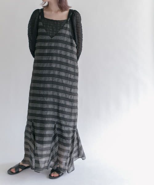 ＊＊KBF / ケービーエフ ワンピース | チェックロングキャミワンピース（BLACK）